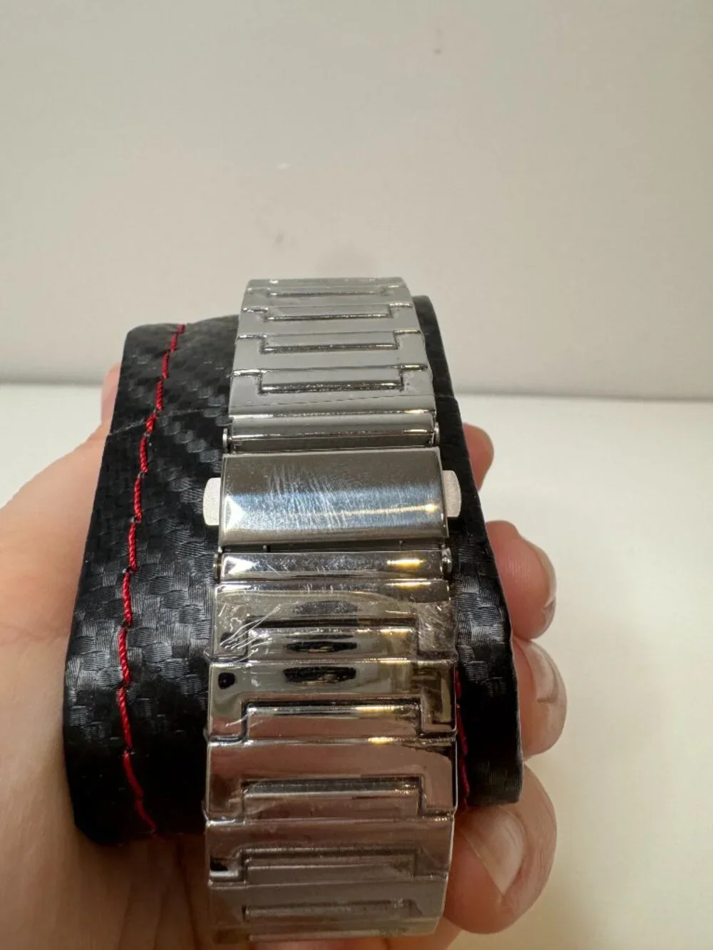 NWOT Centro Milano Stainless Steel Watch Water Resistant Silver and Black 45mm.